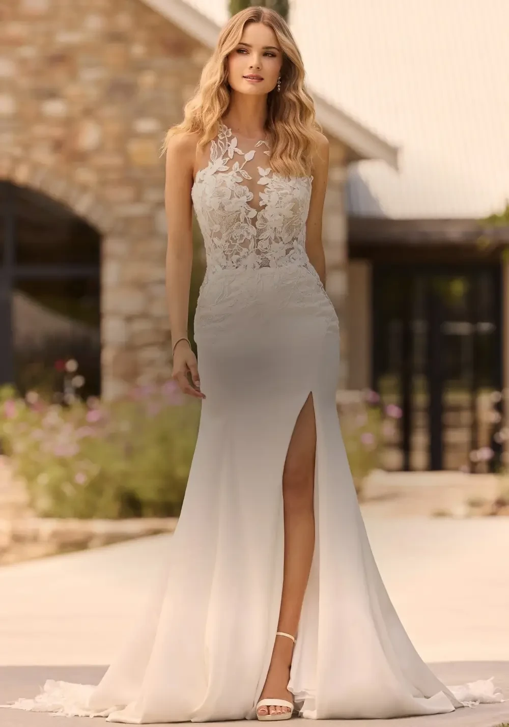 Model wearing an Sophia Tolli dress